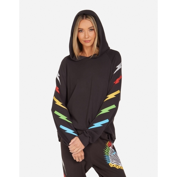 LAUREN MOSHI // ltd ed theodora lightning zebra soft vtg raglan boyfriend hoodie